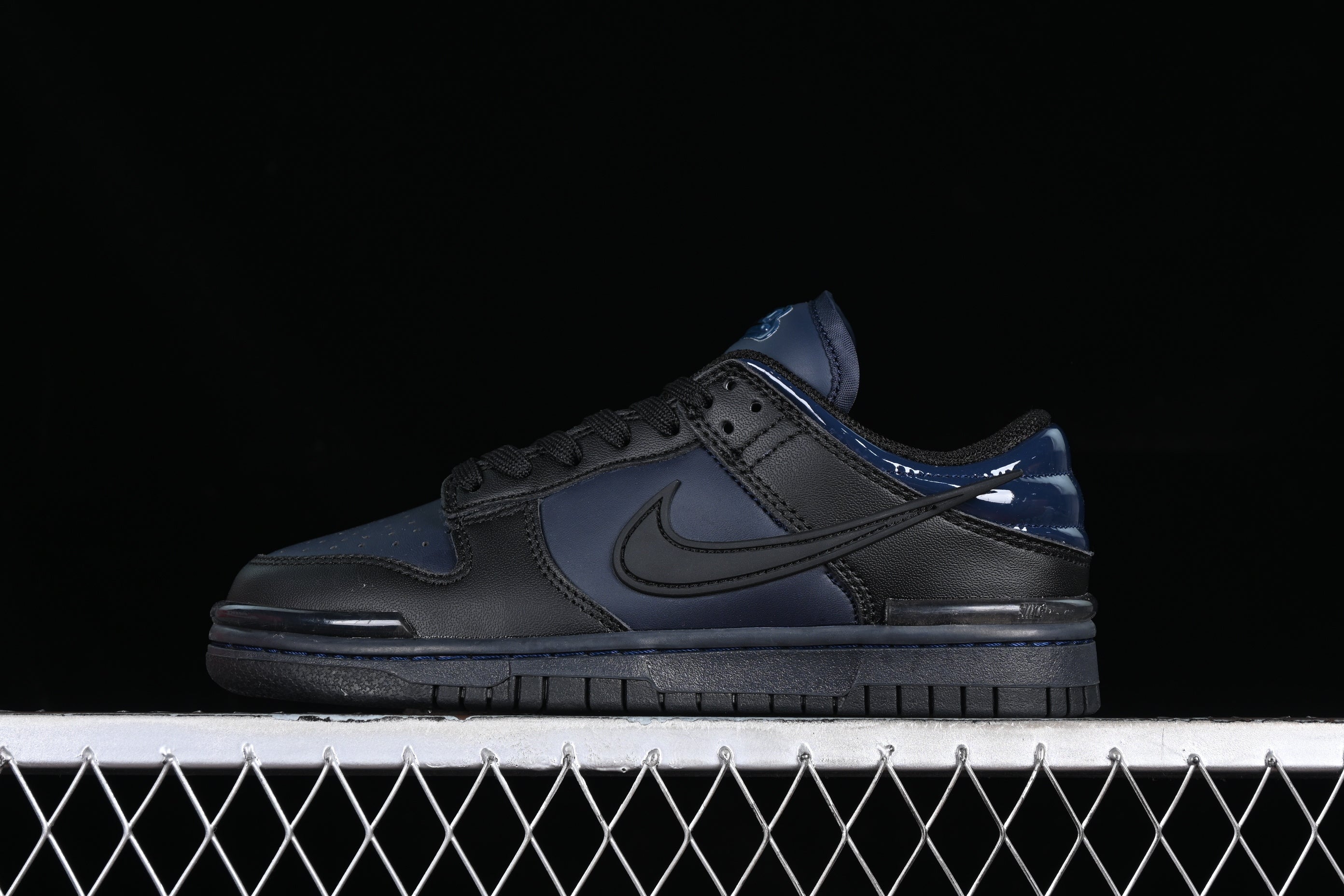 Nike Dunk Low "Black Dark Blue" Patent