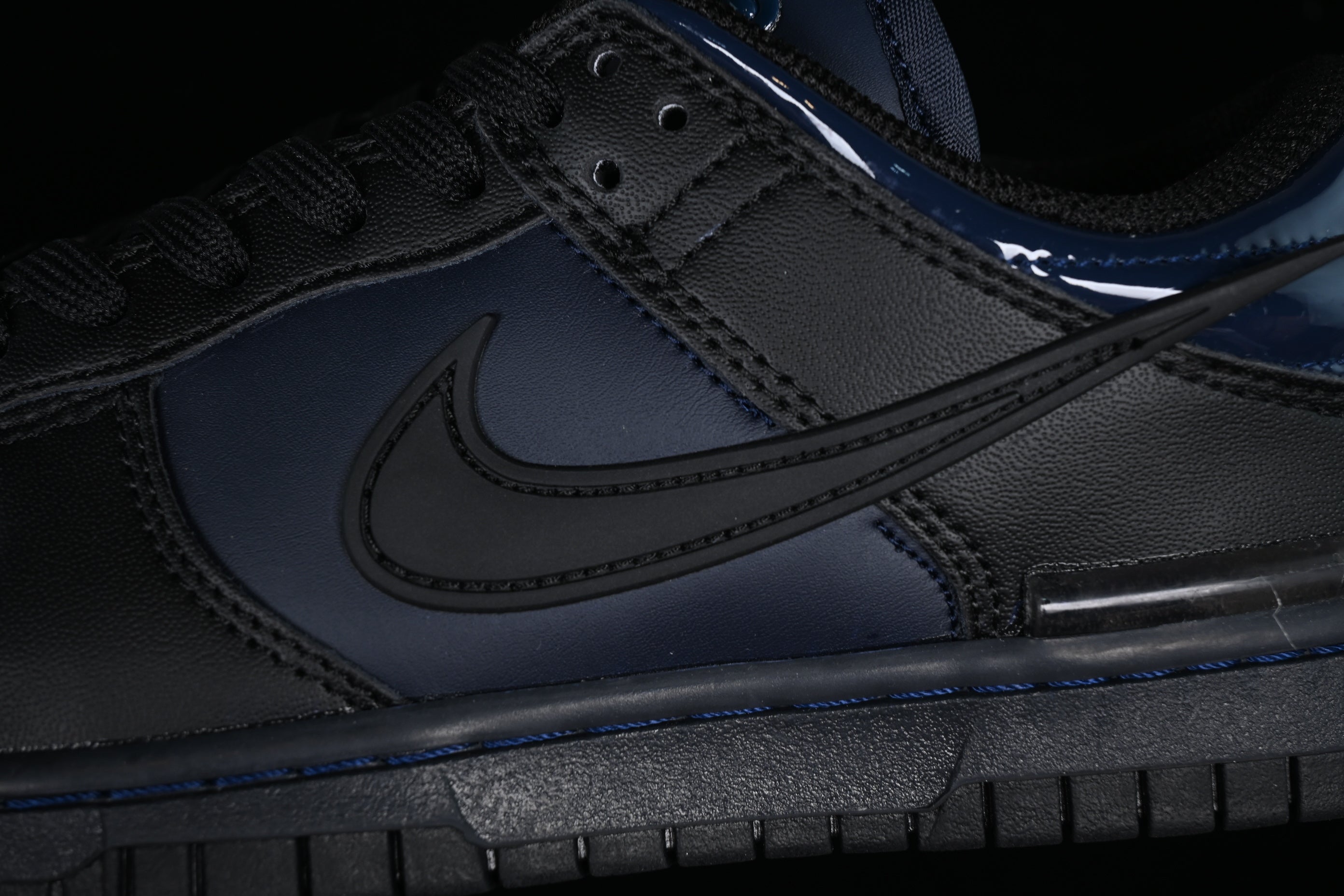 Nike Dunk Low "Black Dark Blue" Patent