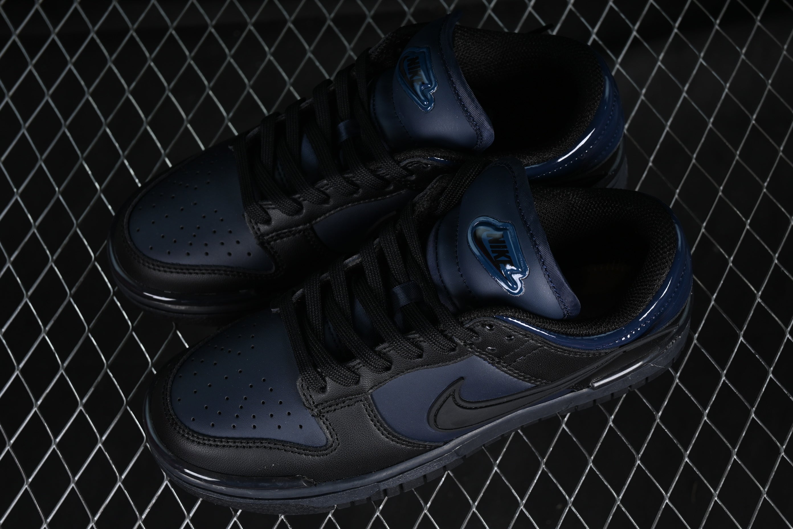 Nike Dunk Low "Black Dark Blue" Patent