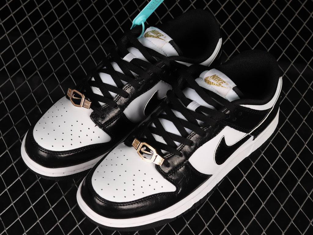 Nike Dunk Low "Panda" Patent Gold