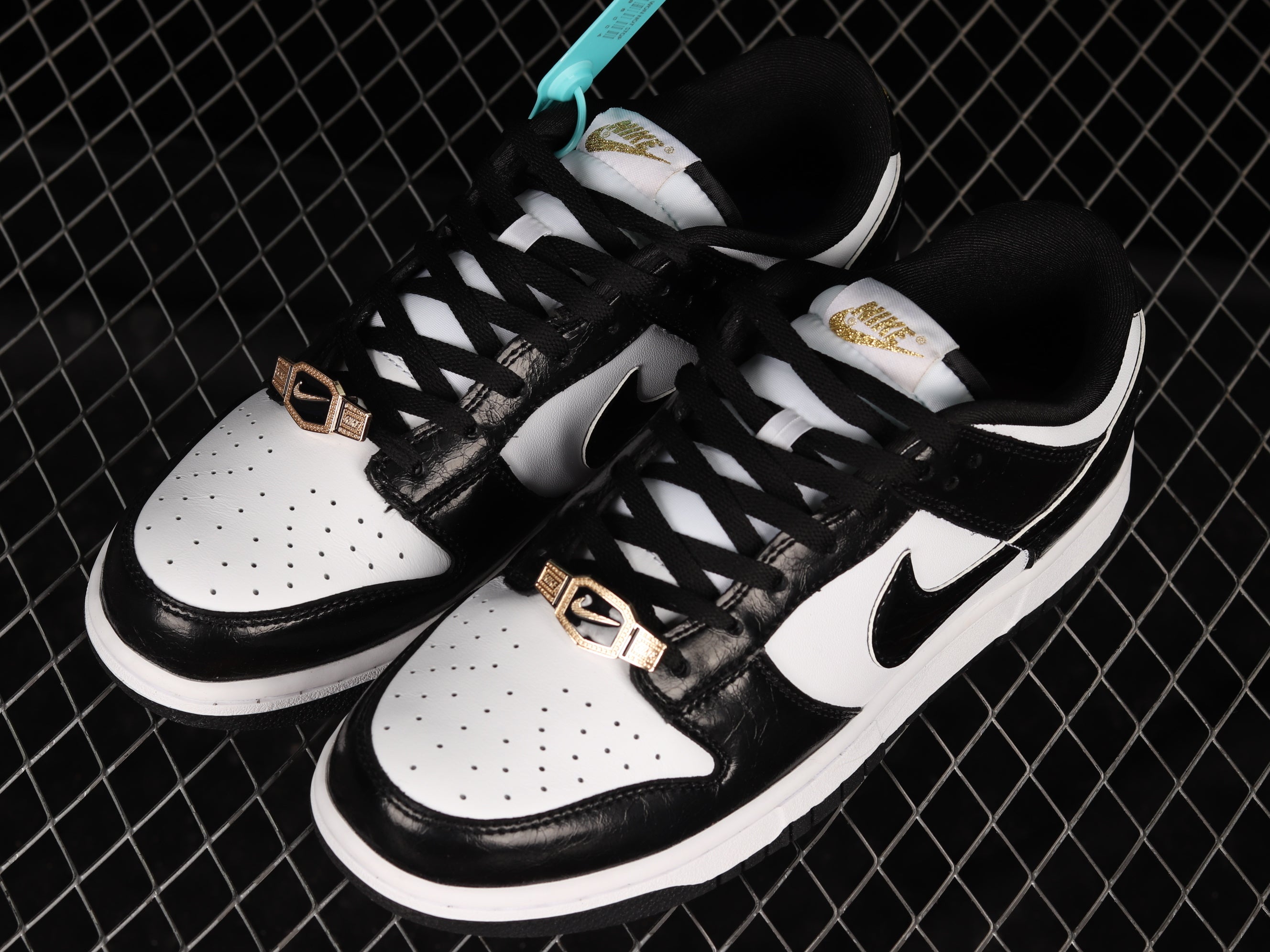 Nike Dunk Low "Panda" Patent Gold